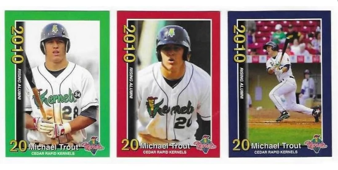Lot of 3 MIKE TROUT Minor Leagues Pre-MLB Rookie Baseball Cards (1 of 2)