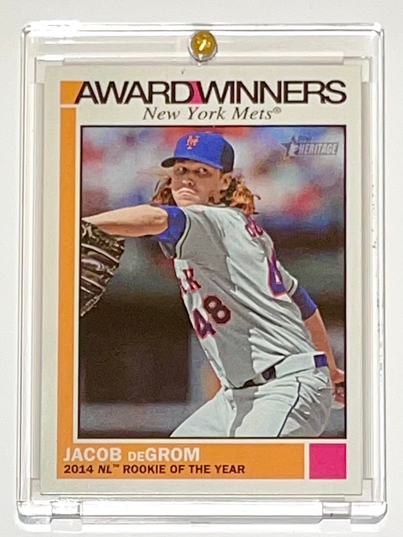 Jacob DeGrom Topps Heritage 2014 Rookie of the Year Baseball Card (1 of 2)