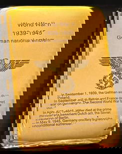 WW2 Germany Tribute Gold Tone Cigarette Case: This is a WW2 German Tribute Cigarette Case featuring the German National Emblem and details of World War 2. All WW2 German or Russian Advertised Items are SOLD AS-IS. We Cannot be Certain whether or