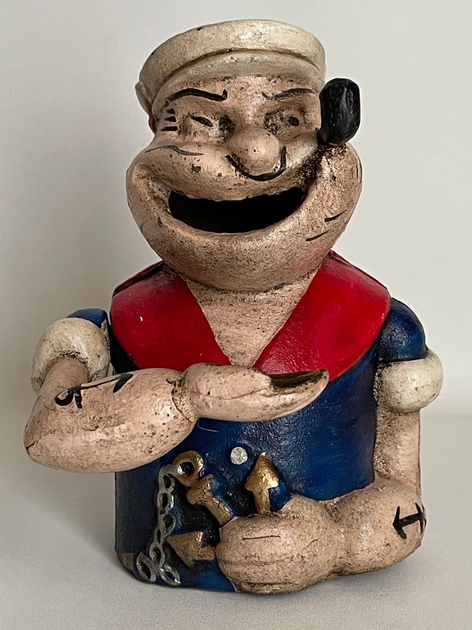 Vintage Cast Iron Toy POPEYE Mechanical Coin Bank (1 of 4)