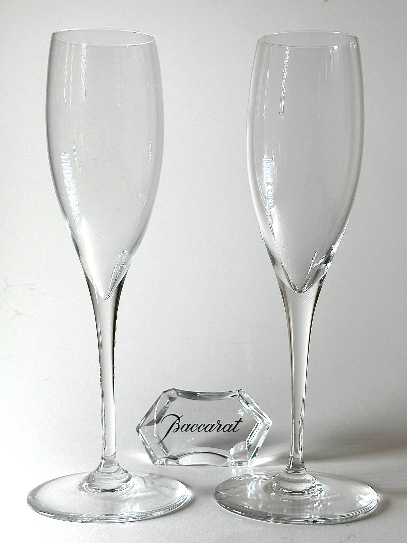 Lot of 2 BACCARAT France Saint Remy Crystal Champagne Flutes: Beautiful Condition â€“ Multiple Photos Posted