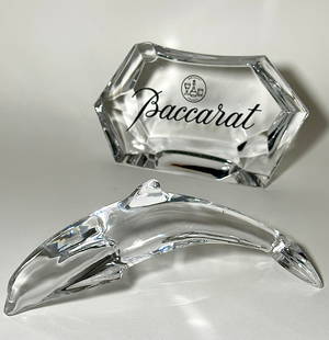 Retired BACCARAT France Crystal DOLPHIN Statue: Beautiful Piece of Baccarat Crystal in Excellent Condition - Multiple Photos Posted