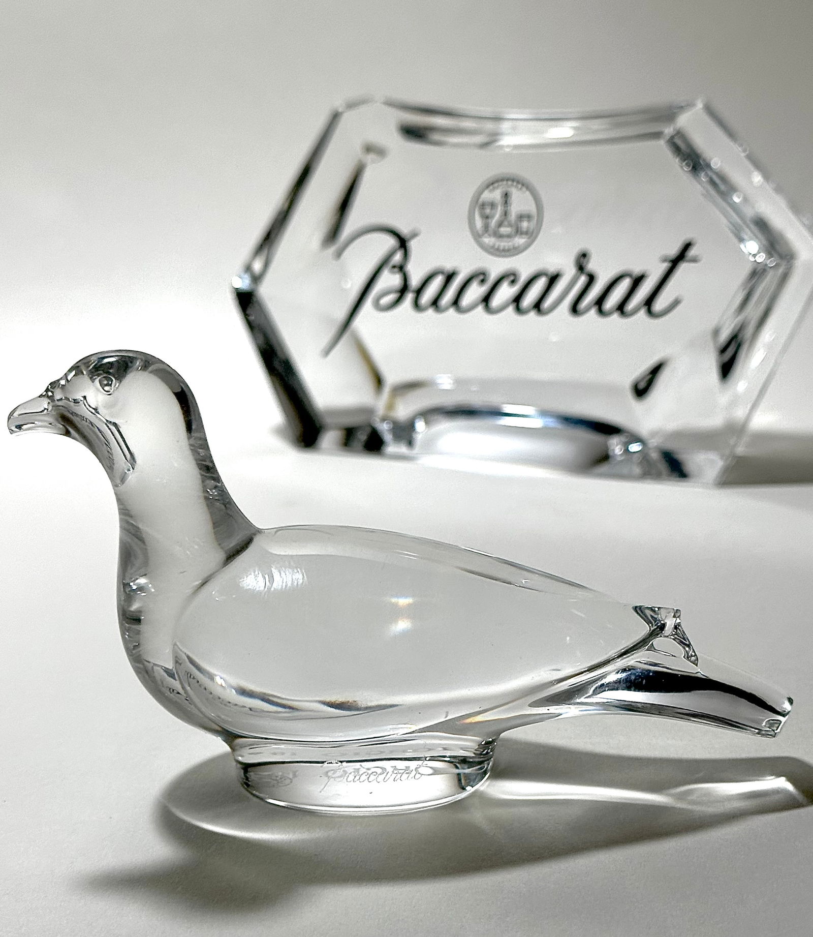 BACCARAT France Crystal Peace Dove Figurine (1 of 3)