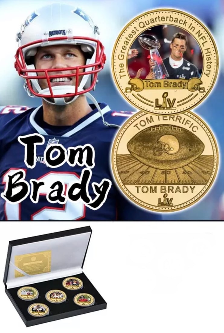 TOM BRADY Gold Clad Coin Collection with Box & COA (1 of 2)