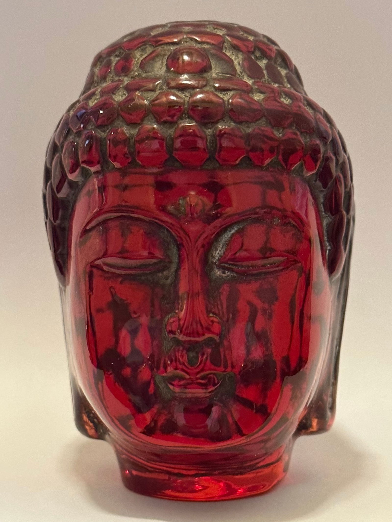 Amber Red Ornate Tibetan Buddha Bust (1 of 6)