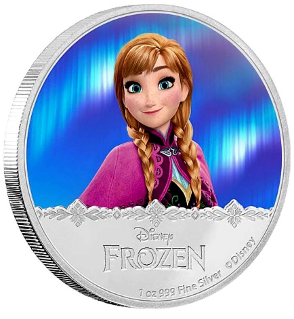 Walt Disney FROZEN 1oz .999 Clad Silver Coin ANN: Encapsulated / Multiple Photos Posted