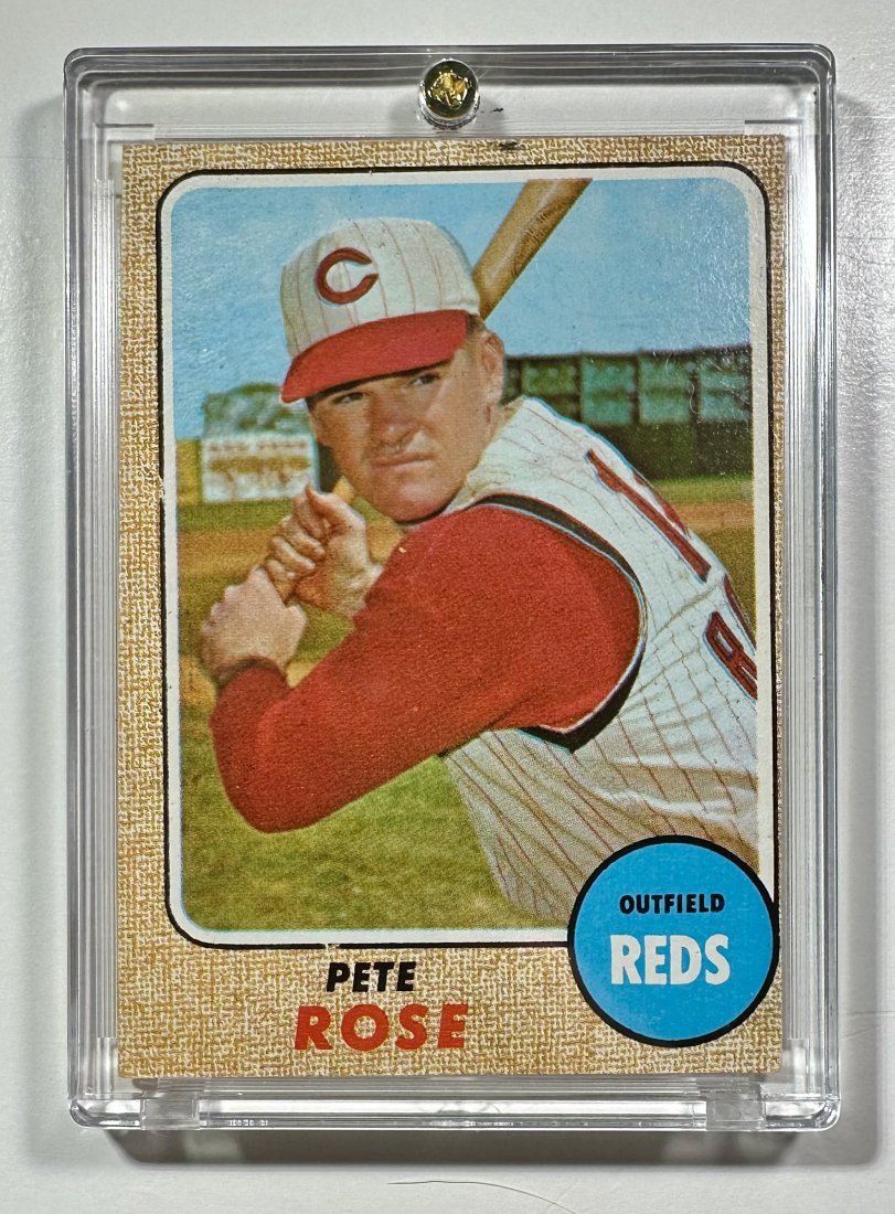 1968 Topps PETE ROSE Baseball Card Encased and EXC (1 of 2)