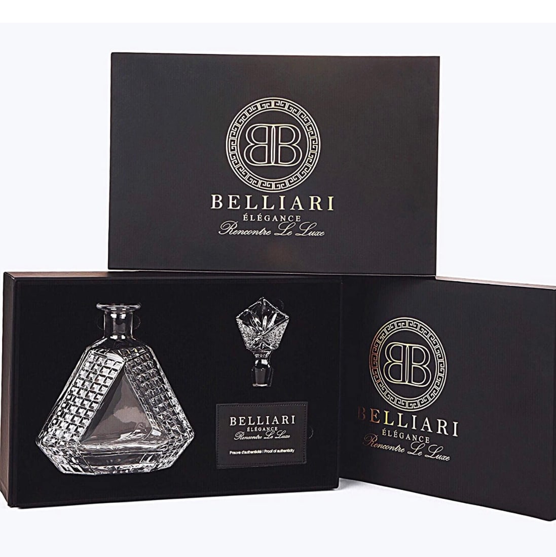 BELLIARI Dublin Ireland Cut Crystal Decanter w/Box and COA (1 of 4)