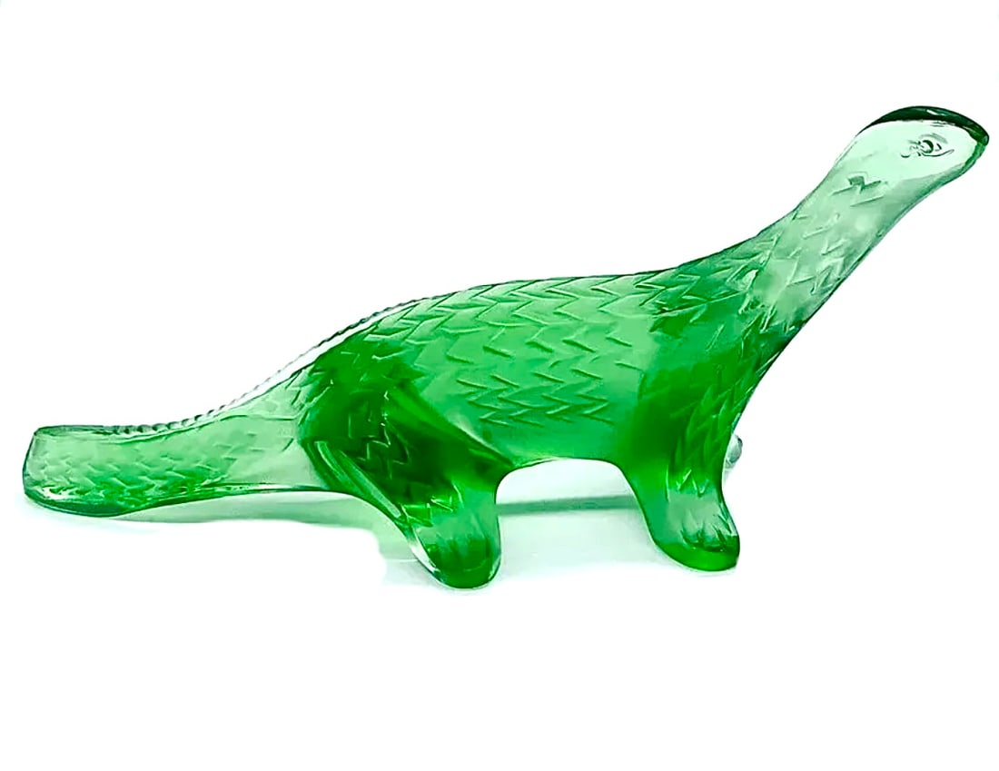 Rare LALIQUE France Green Crystal Komodo Dragon (1 of 3)