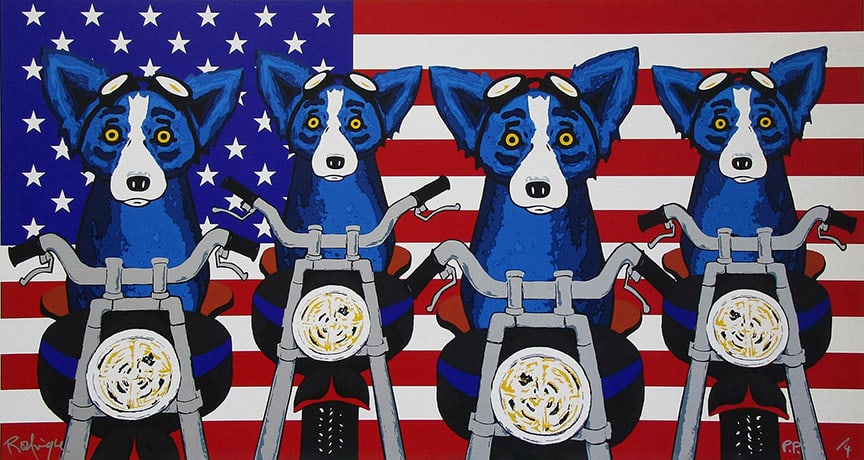 Blue Dog Art Print on Canvas 16 x 30 (1 of 1)
