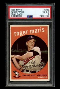 PSA Graded VG-EX 1959 Topps ROGER MARIS Baseball Card: Graded Very Good to Excellent Condition 4 – Multiple Photos Posted