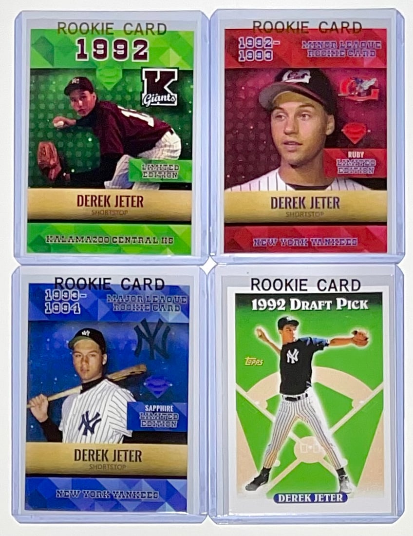 Lot of 4 DEREK JETER Rookie Baseball Cards (1 of 2)