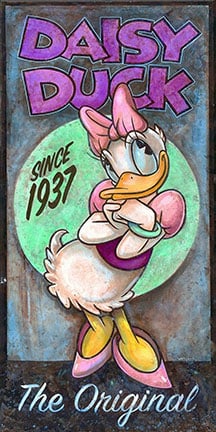 The Original DISNEY 1947 DAISY DUCK Canvas Art 12 x 24: Awesome & Rare / The Original Walt Disney Since 1937 DAISY DUCK Canvas Art Print / 12 x 24 / This is a Beautiful Modern Art Print Depicting the Original Artwork of Character in the Description / This 