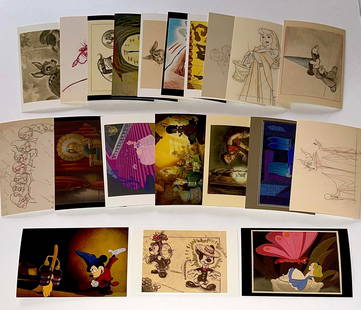 20 Beautiful Golden Age The Art of Disney Postcards - A: LOT OF 20 Hard to Find Golden Age of Disney Art Postcards in Beautiful Condition - Multiple Photos Posted