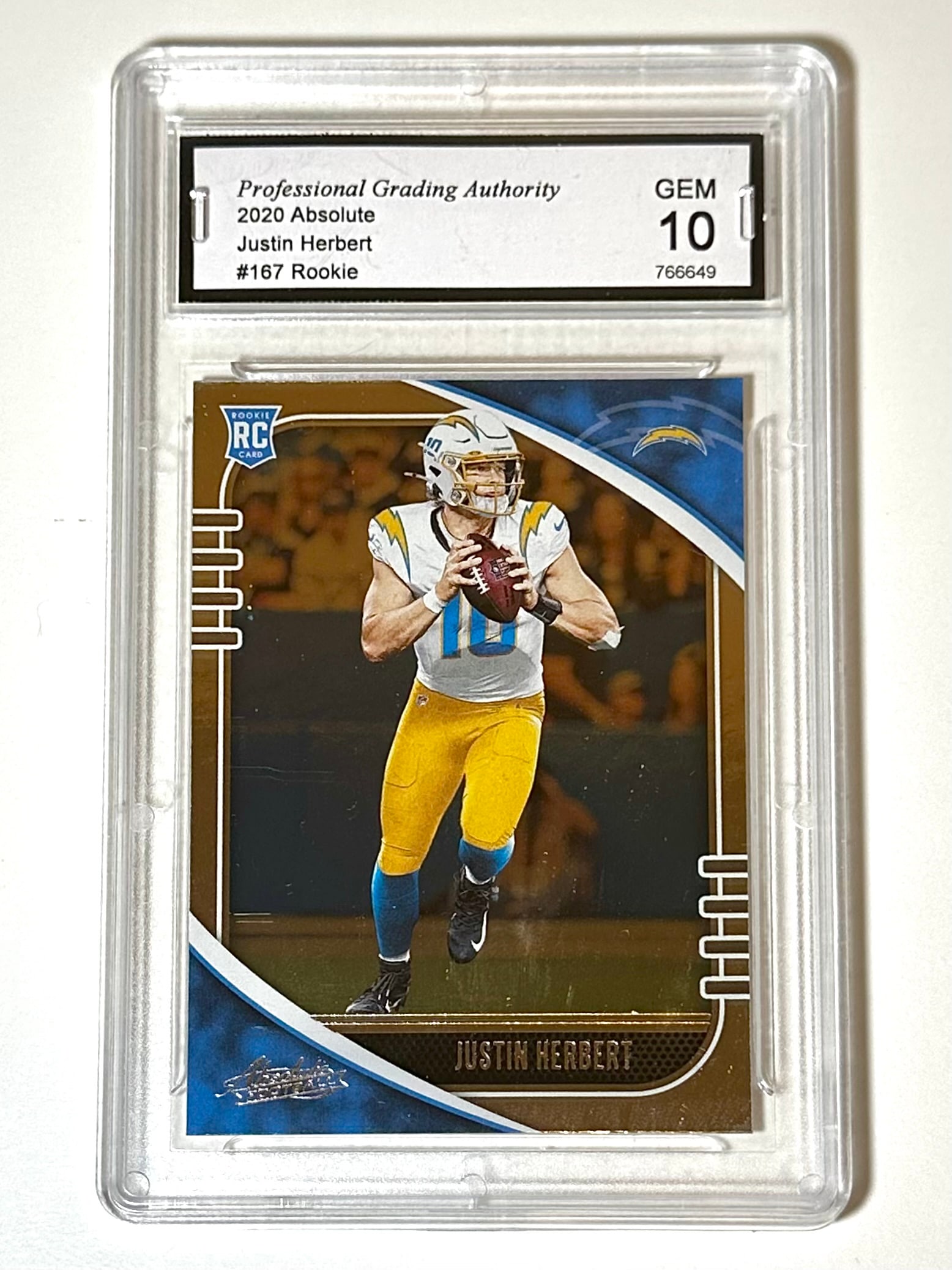 Gem Mint 10 JUSTIN HERBERT Rookie Football Card (1 of 2)