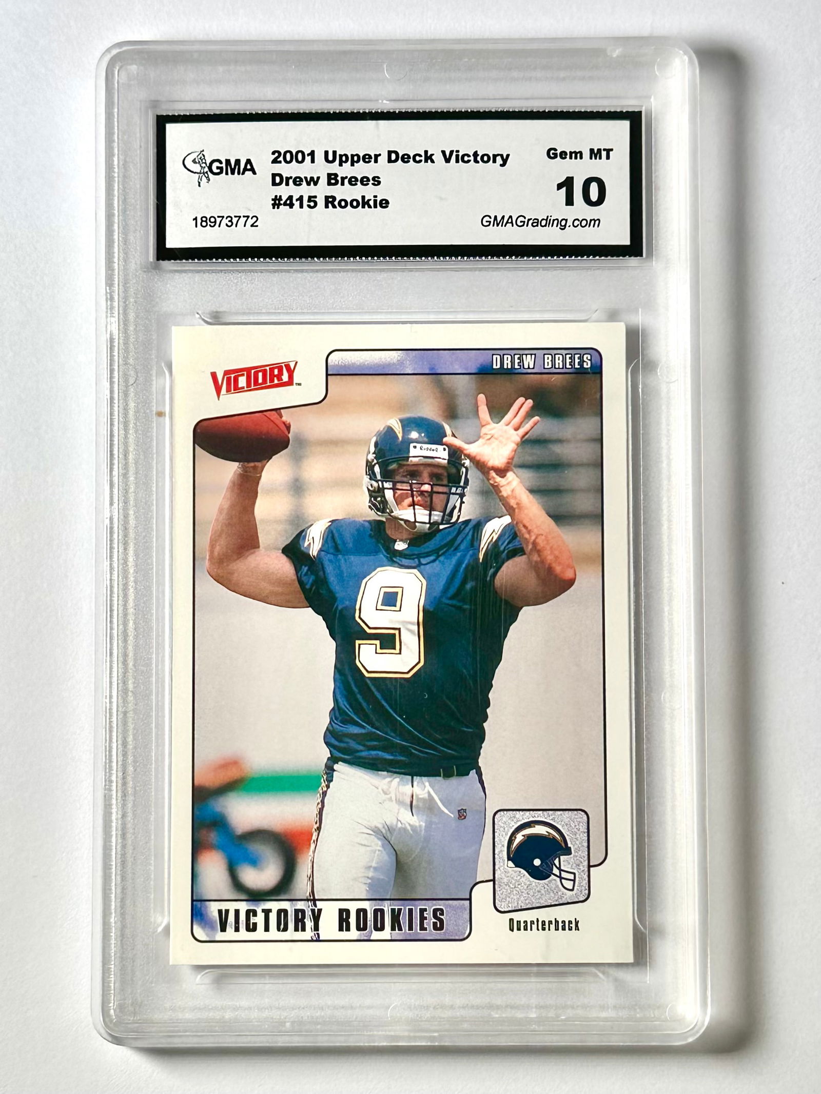 Gem Mint 10 DREW BREES Rookie Football Card (1 of 2)