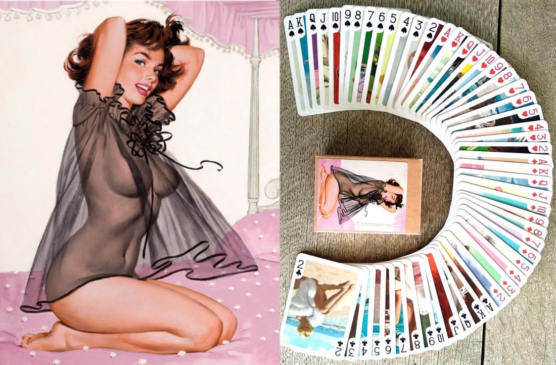 ARTHUR SARNOFF Risque Pinup Girl Art Playing Cards Deck (1 of 4)