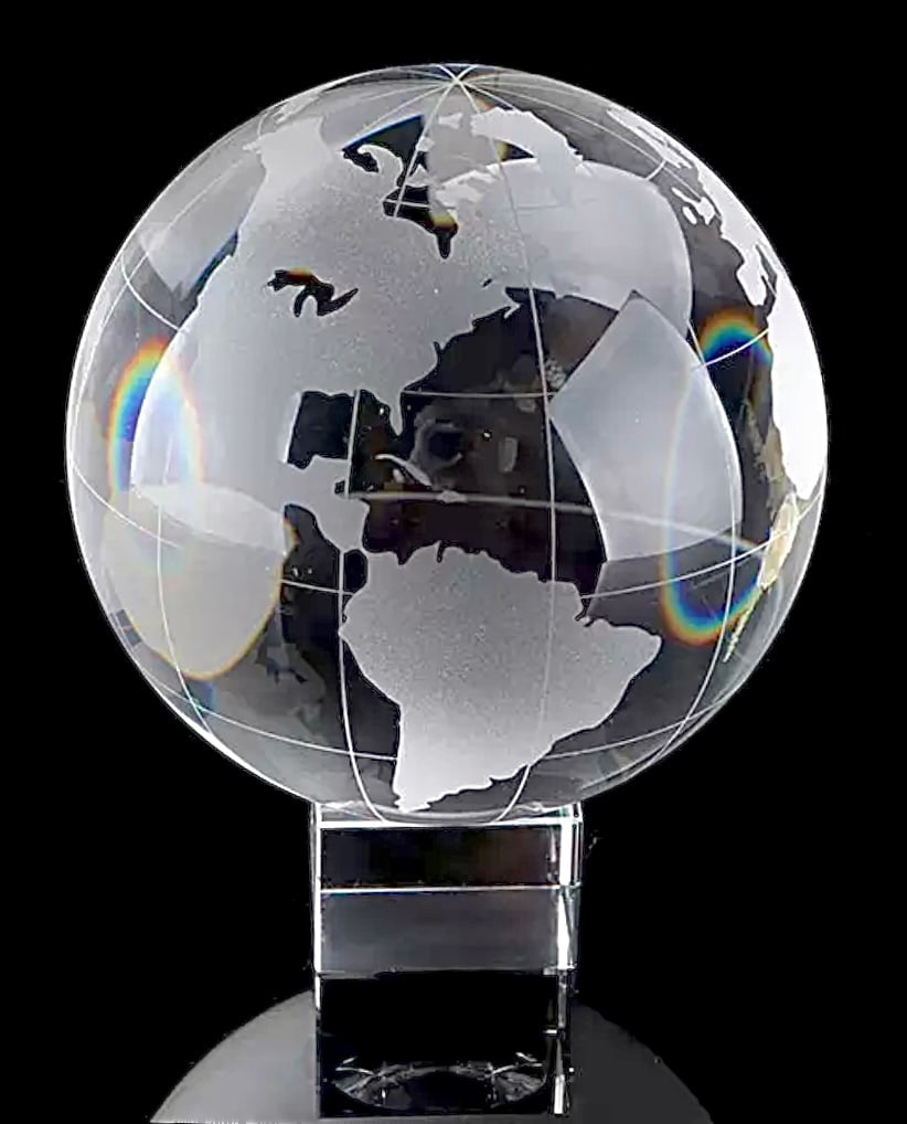 Awesome BADASH Crystal Revolving Globe w/Stand (1 of 1)