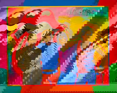 THE ROLLING STONES Art on Canvas Print by Peter Max: 16 x 20 / Does Not Come Framed / Shipped in a Mailing Tube / This is a Decorative Print / This is Not an Original Oil and is Not Hand Signed by the Artist / In addition these should not be considered