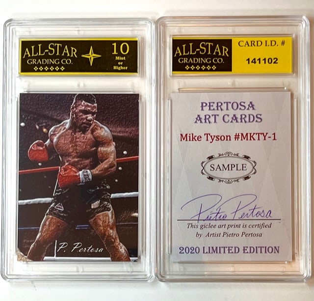Gem 10 Mike Tyson SAMPLE Art Card Hand Signed by Artist: Gem 10 / Limited Edition / Pre-Production Sample Giclee Print Art Card Hand Signed by Artist