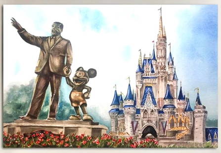Walt Disney & Mickey Mouse Art Print on Canvas 16 x 24: Beautiful Giclee Print Art on Canvas – Does Not Come Framed – 16 x 24 - Will be shipped out in a Mailing Tube