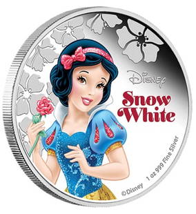 Walt Disney SNOW WHITE 1oz Clad Silver Coin: Encapsulated / Collectible Novelty Disney Item / This Coin Does Not contain any Precious Metal Value / This is a Silver Plated Novelty Coin