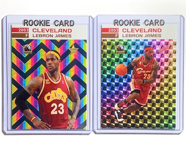 2 Rare LEBRON JAMES Custom Rookie Basketball Cards (1 of 2)