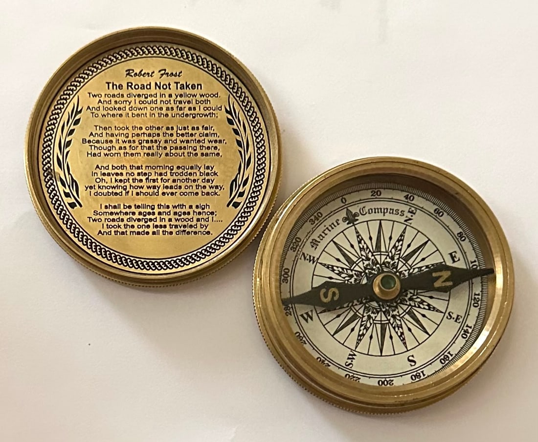 Ornate Brass Nautical Screw top Perpetual Calendar Compass (1 of 2)