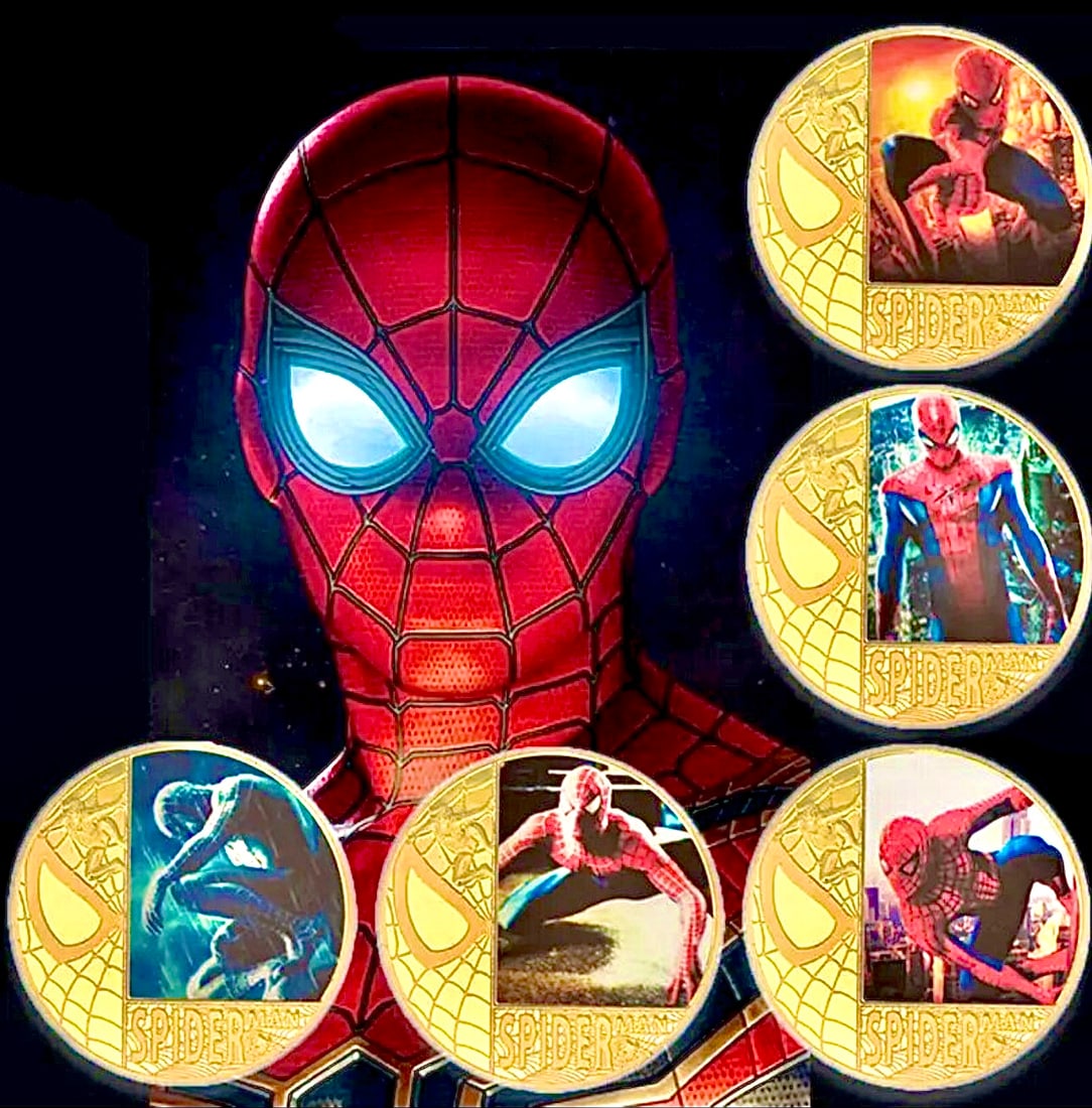 Marvel Comics SPIDERMAN Gold Clad Coin Collection with Box & COA (1 of 4)