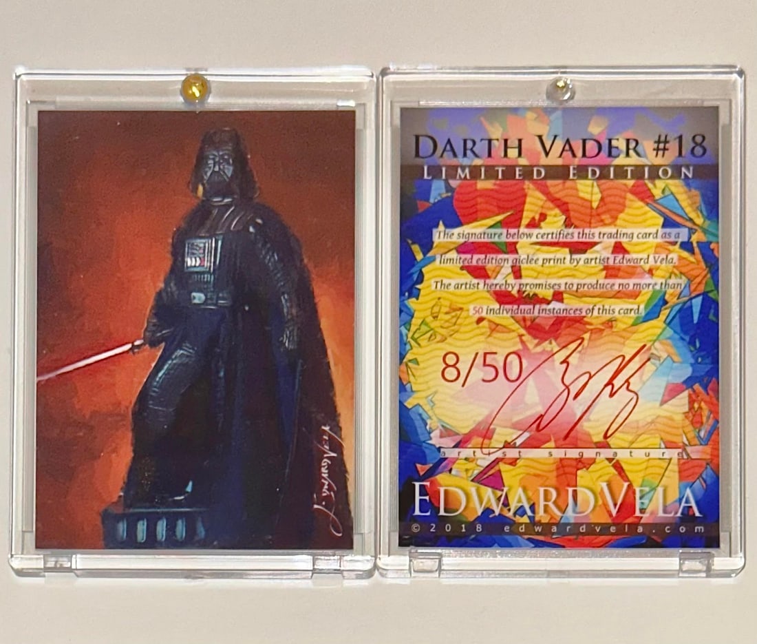 1 of 50 Artist Signed Star Wars DARTH VADER Art Card (1 of 1)