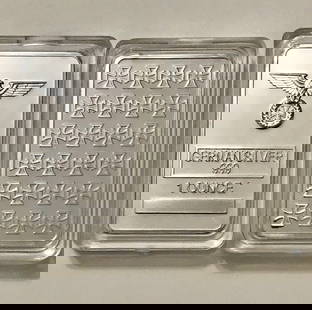 1oz German Silver Iron Cross Bullion Bar: Encapsulated / German Silver contains No Precious Metals / This is not Sterling Silver – Weight of Bar is Approximate