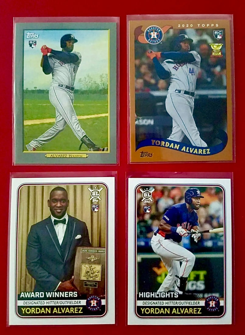 Lot of 4 Yordan Alvarez Rookie Baseball Cards (1 of 2)