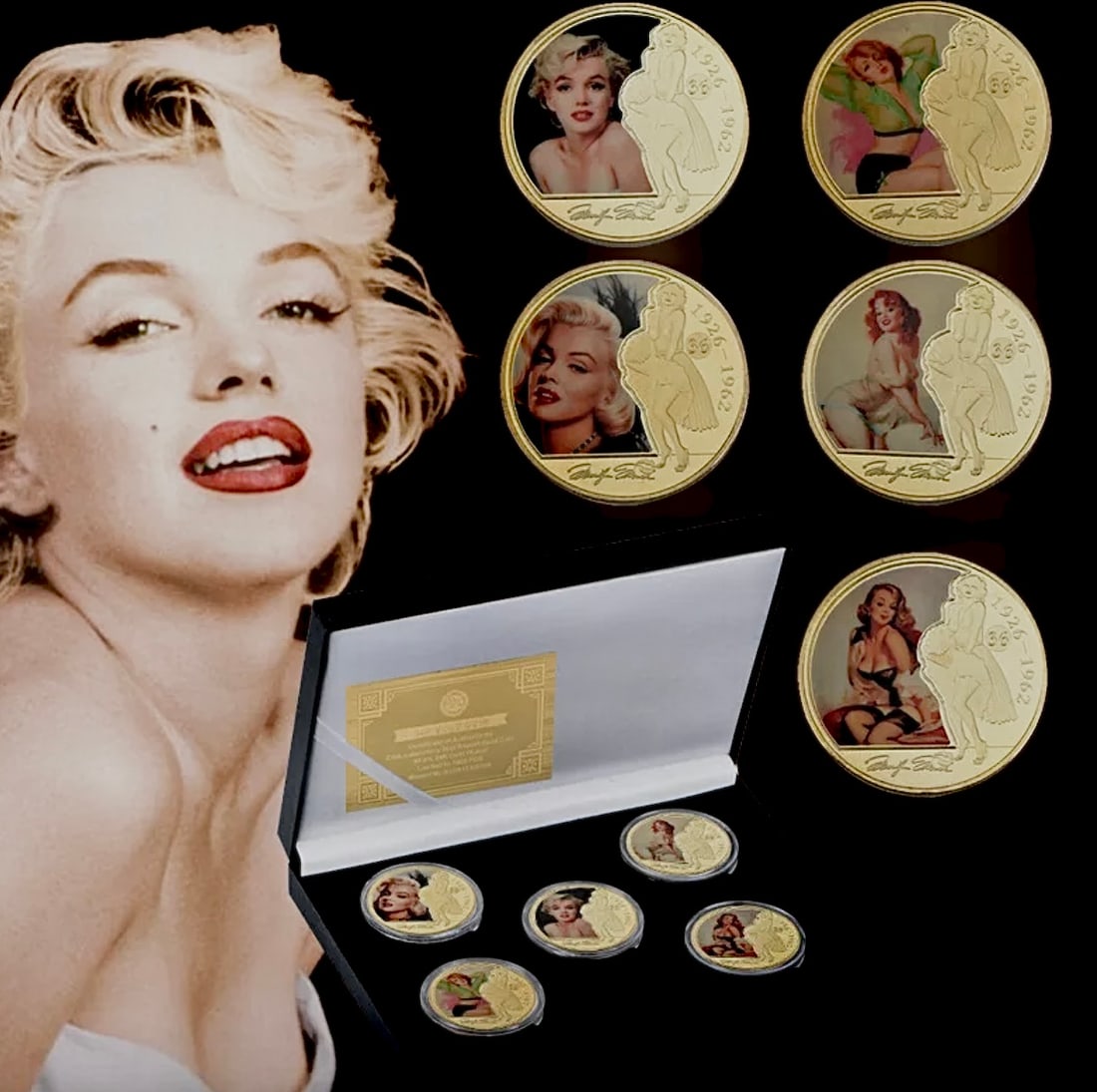 MARILYN MONROE Gold Clad Coin Collection with COA (1 of 4)