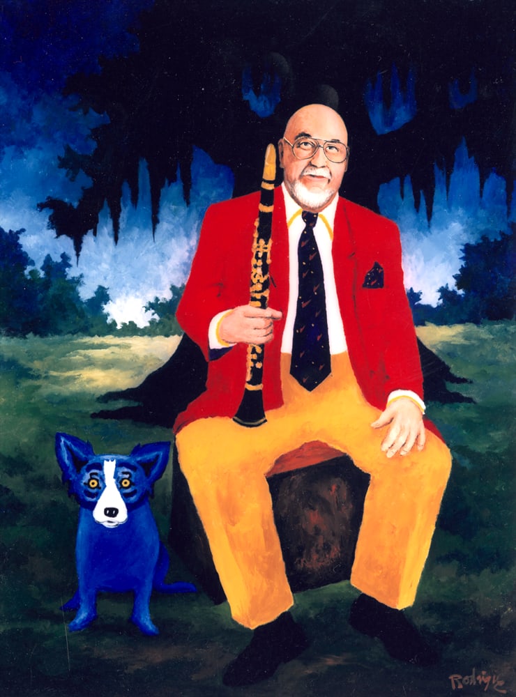 Blue Dog Art Print on Canvas 16 x 20: 16 X 20 - Does Not Come Framed / Shipped out in a Mailing Tube / This is Not an Original Oil / This is a Decorative Print and Should Not be Purchased as an Investment