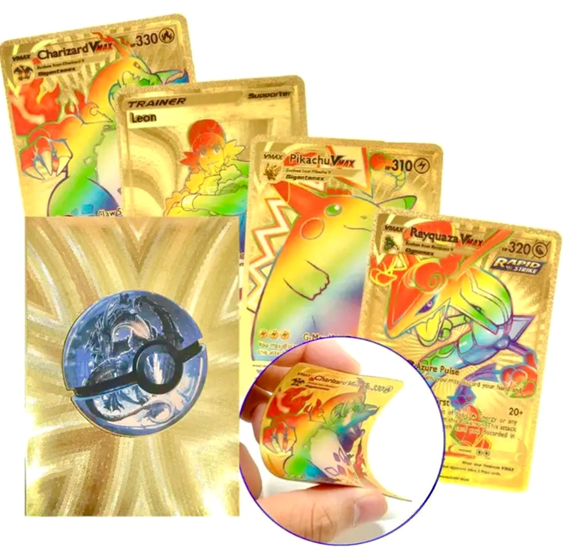Lot of 50+ Assorted Pokemon Gold Foil V Max Trading Cards: The Photo attached to this listing is a provided stock photo and may or may not consist of every card in the thumbnail photo. QAs always with anything pertaining to Pokemon or Magic the Gathering Card