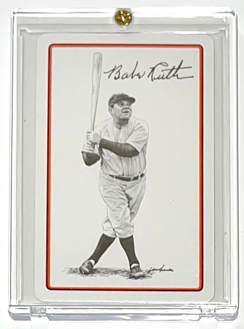 VTG Rare BABE RUTH Facs Signed Baseball Playing Card (1 of 1)