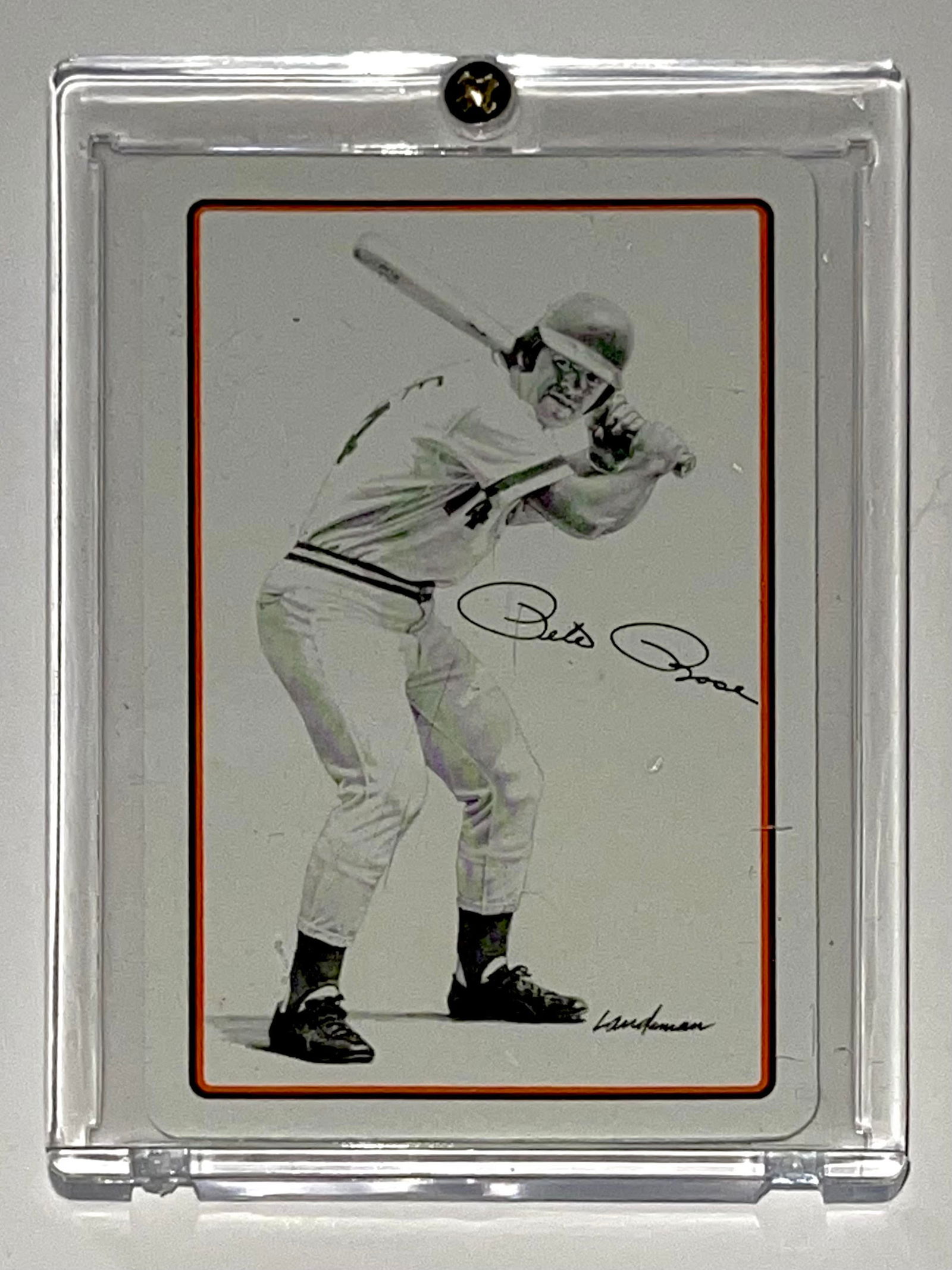 VTG Rare PETE ROSE Facs Signed Baseball Playing Card (1 of 1)