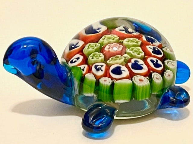 Beautiful Millefiori MURANO Art Glass Turtle: Beautiful Colors – Multiple Photos Posted - The Photo attached is a Stock Photo of 1 that was Sold in a previous Sale – Each of these are handmade so there may be a very slight variation from the 