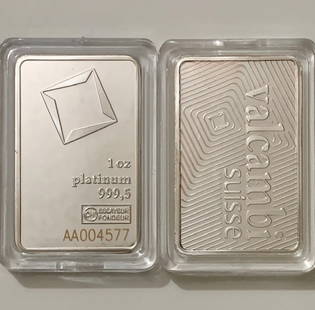 VALCAMBI SUISSE Mix Metals Platinum Novelty Bullion Bar: Encapsulated - This is a Novelty Item and is not a Pure Platinum Bar - It consists of Mixed Metals and is Strictly a Novelty that has No Value in terms of Investment - Sold as Described and AS-IS