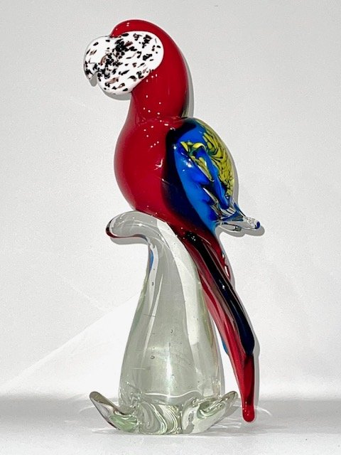 Large Multi-Colored MURANO Art Glass Parrot (1 of 4)