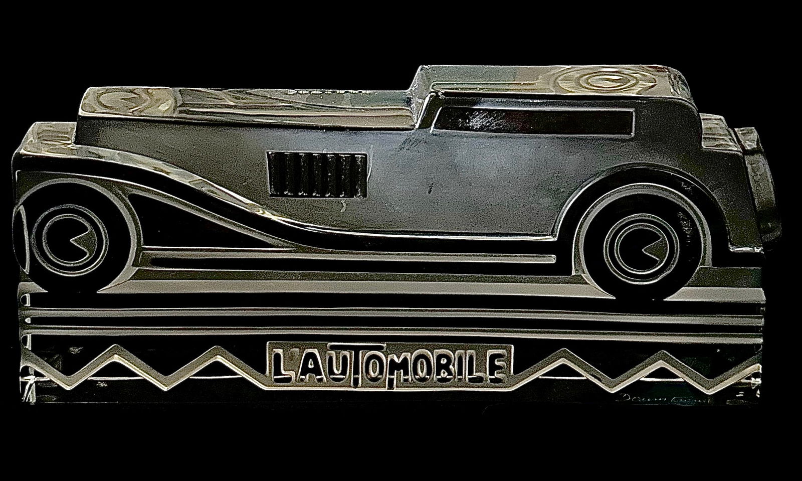 Rare DAUM France Art Deco L’AUTOMOBILE Relief Series Crystal Car (1 of 7)