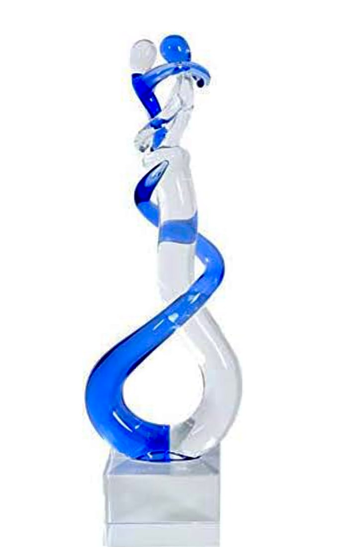 Lovely MURANO Intertwined Lovers Blown Art Glass Centerpiece Sculpture (1 of 2)