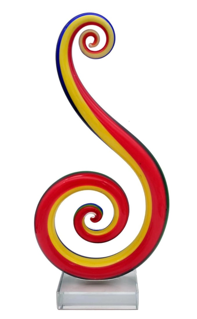 Spectacular Multi Colored MURANO Freeform Blown Art Glass Music Note Sculpture: Perfect Like New Condition – Please Note that No Murano Art Glass Pieces are Exactly the Same and all might have slight differences to Tone and Shape but they are considered very minor. The Photos a