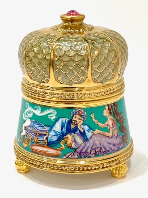Rare/Signed FABERGE Porcelain Trinket Music Box: SCHEHEREZADE / Works and Looks Perfect / Hand Painted / Signed House of Faberge / Multiple Photos Posted