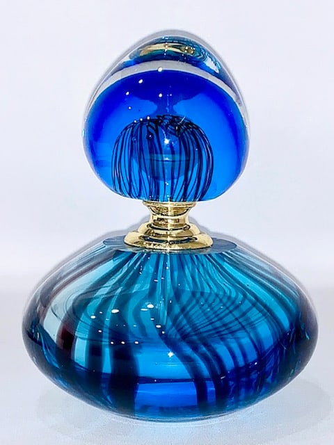 DALE TIFFANY Studio Swirl Art Glass Perfume Bottle with Original Box: Elegant Piece / Very Heavy / Amazing Color Combination / Like New / Comes in Original Box / Multiple Photos Posted