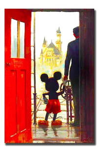 Walt Disney & Mickey Mouse Art Print on Canvas 16 x 24: Beautiful Giclee Print Art on Canvas – Does Not Come Framed – 16 x 24 - Will be shipped out in a Mailing Tube