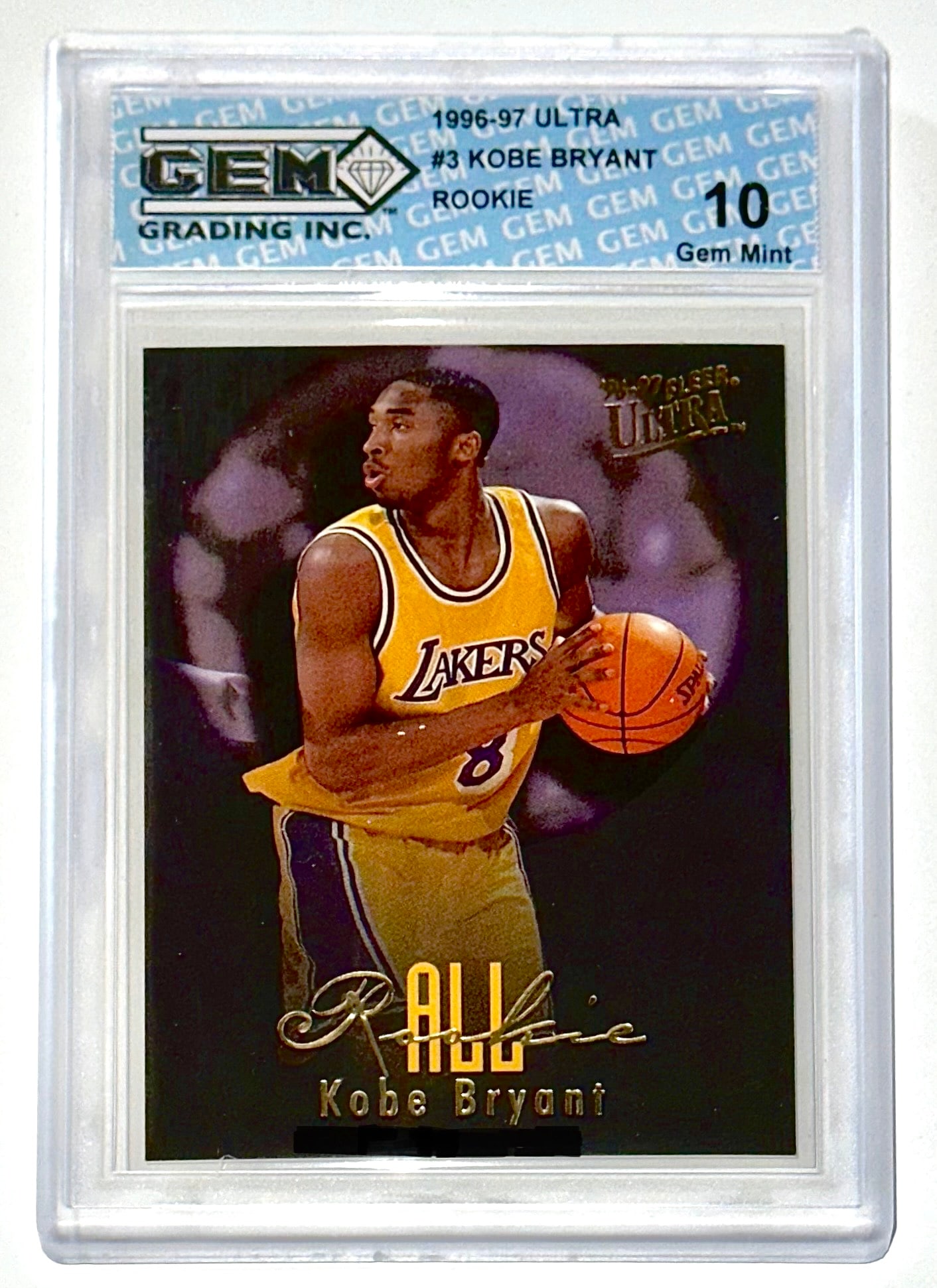 Gem Mint 10 KOBE BRYANT 1996-97 Fleer Ultra Rookie Basket Card (1 of 2)
