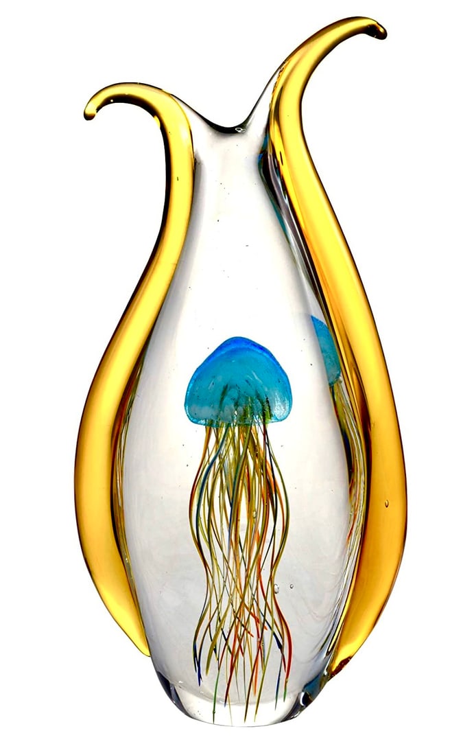 Large 14-Inch-Tall MURANO Art Glass Freeform Jellyfish Sculpture (1 of 1)