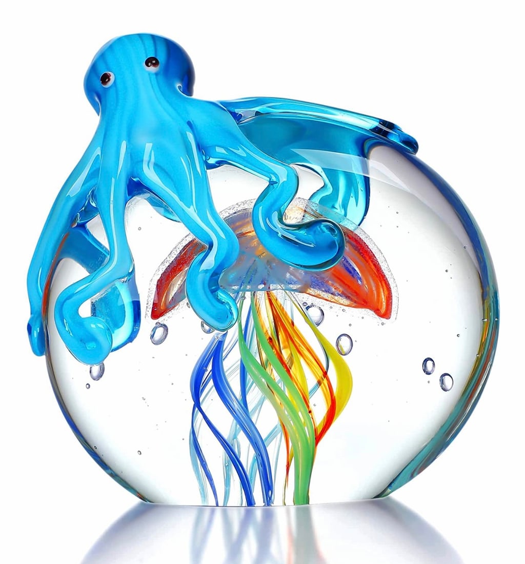 Large MURANO Blown Art Glass Octopus Paperweight (1 of 2)