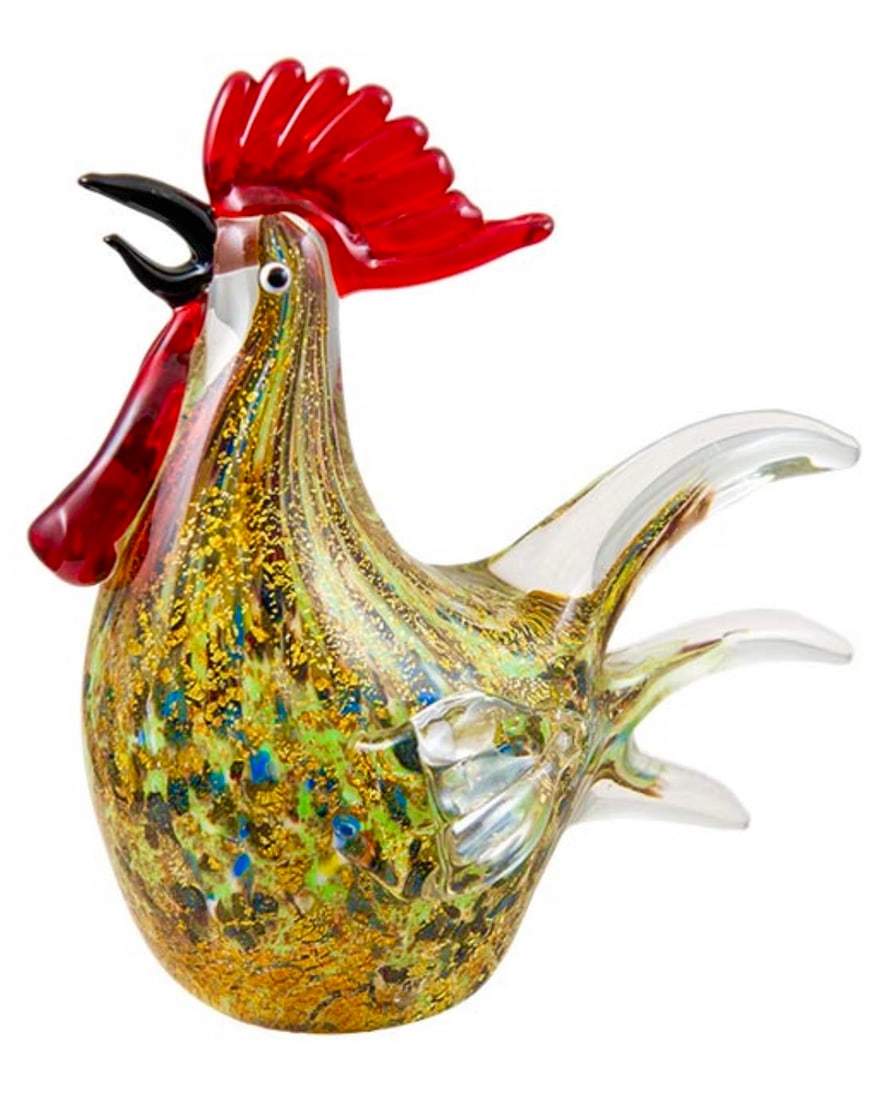 Stunning MURANO Art Glass Rooster with Amazing Colors (1 of 1)